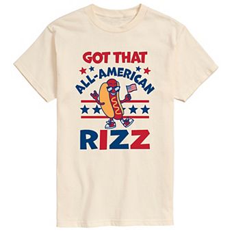 Big & Tall Got That All-American Rizz Hotdog Graphic Tee