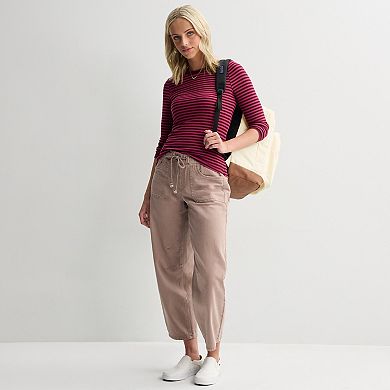 Juniors' Project Indigo Non-Denim Barrel Leg Jeans