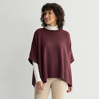 Women's Croft & Barrow® Polished Poncho Sweater