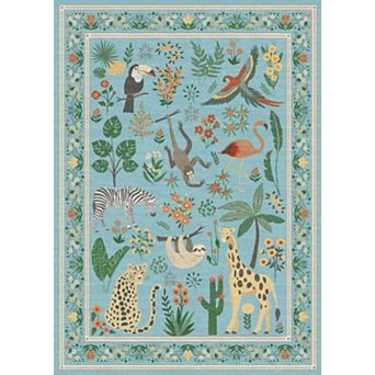 Animal Print Rug for Living Room Washable Non Slip Backing Floor Carpet Soft Low Pile