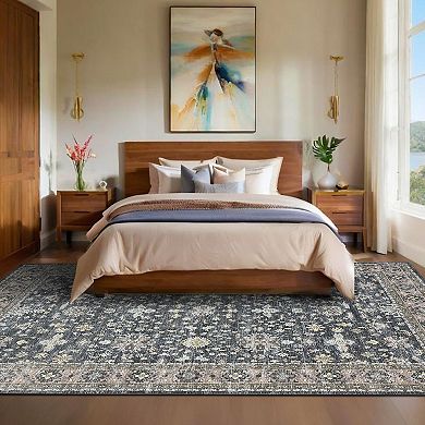 Low-Pile Boho Rug Soft, Washable Non-Slip Throw for High-Traffic Areas