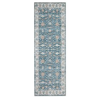 Low-Pile Boho Rug Soft, Washable Non-Slip Throw for High-Traffic Areas