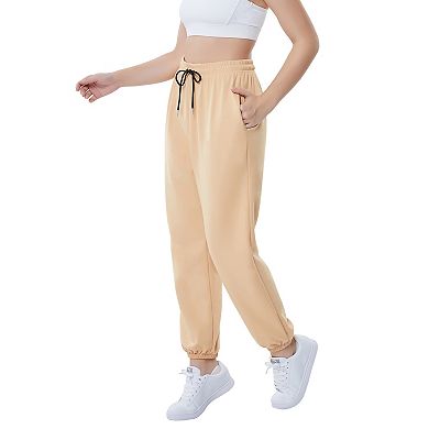 Women's Sweatpants Joggers Athletic Pants Casual Trousers Front Tie with Pockets