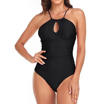 Women's Solid Color Triangle One Piece Swimsuit Backless