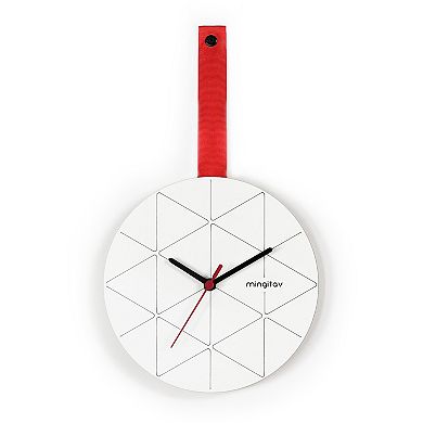MIDOLA Red 15-in. Minimalist Metal Wall Clock