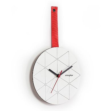 MIDOLA Red 15-in. Minimalist Metal Wall Clock