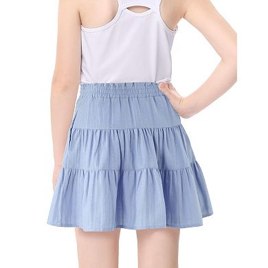 Girls Short Skirt with Built-In Shorts with Pockets