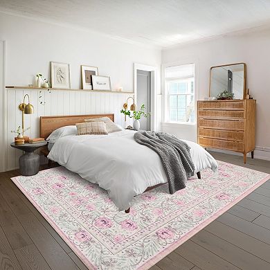 Soft Non-Slip Bohemian Area Rug Machine Washable Floor Carpet Throw