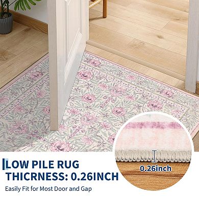 Soft Non-Slip Bohemian Area Rug Machine Washable Floor Carpet Throw