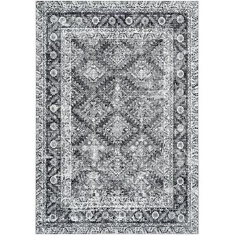 Area Rugs, Washable Rugs for Living Room, Vintage Boho, Durable Low Pile Non-Slip Area Rug
