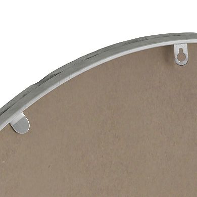 Iron Art Oval Retro Mirror with Antique Effect in Silver, Glass and MDF Frame, Wall Hanging for Bath