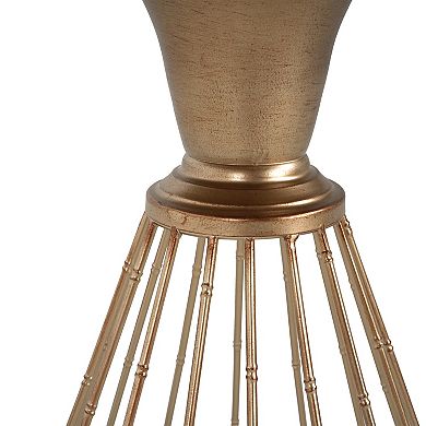 Hollow Edge Retro Art Pine Round Side Table, 18-Inch Diameter