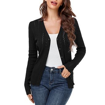 Women's Pointelle Cardigan Sweaters