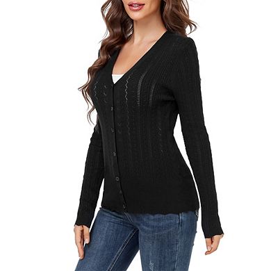 Women's Pointelle Cardigan Sweaters