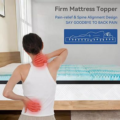 Opoiar Firm 3-Inch Mattress Topper with Zoned Support Foam