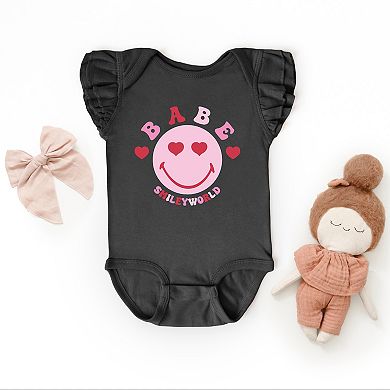 The Juniper Shop SmileyWorld Babe Smile Flutter Sleeve Bodysuit
