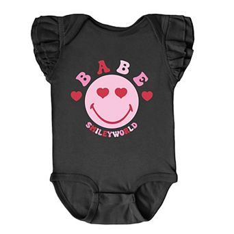 The Juniper Shop SmileyWorld Babe Smile Flutter Sleeve Bodysuit