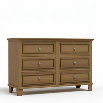 Multi-Scene 6-Drawer Wooden Dresser - Exquisite Metal Handles, Large Capacity Chest of Drawers