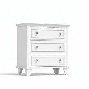 Modern 3-Drawer Wood Chest of Drawers - Rustic Style Nightstand, Space-Saving Storage Cabinet