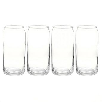 4 Pack Clear Can Shaped Drinking Glasses