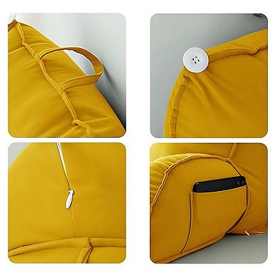 Sofa Bed Head Reading Pillow with Adjustable Loft and Natural Cotton Filling