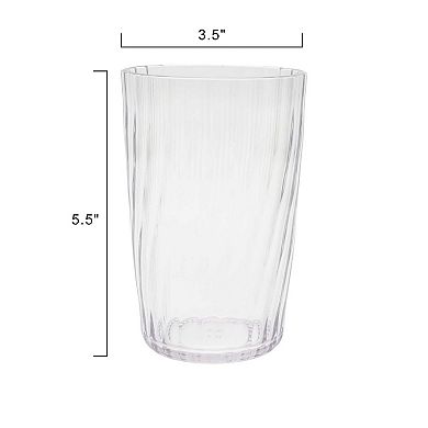 6 Pack 20-Ounce Acrylic Tall Embossed Swirl Tumblers