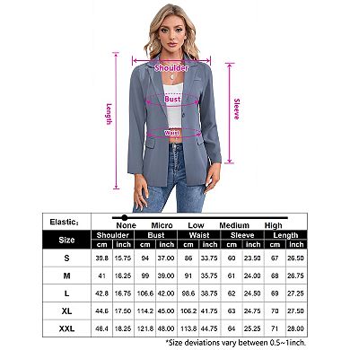 Womens Casual Blazer Long Sleeve Open Front Lapel Lightweight Pocketed Office Suit Jackets