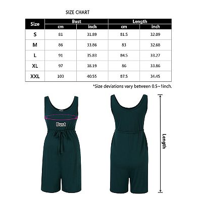 Womens Casual Spaghetti Strap Maternity Jumpsuits Tie Waist Tank Top
