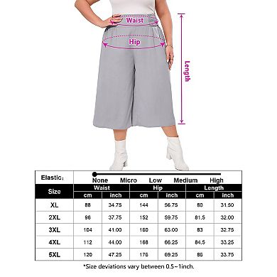 Women's Plus Size Wide Leg Loose Pant Open Bottom Pants with Pockets