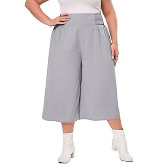 Women's Plus Size Wide Leg Loose Pant Open Bottom Pants with Pockets