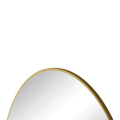 TEINIE 36" Round Gold Metal Framed Wall Mirror