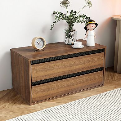 BONAUGURE 28-in. Stackable Modular Storage Cabinet with 2 Drawers