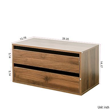 BONAUGURE 28-in. Stackable Modular Storage Cabinet with 2 Drawers