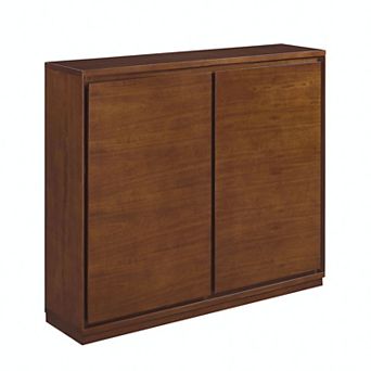 TEINIE 39" Walnut Buffet Cabinet Sideboard with Outlet Holes