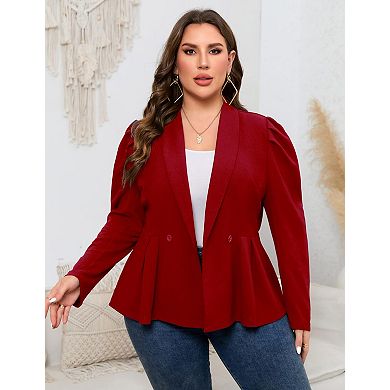 Womens Plus Size Blazers Business Casual Blazer Long Sleeve Shawl Lapel Blazer Suit Jacket