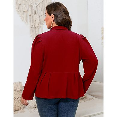 Womens Plus Size Blazers Business Casual Blazer Long Sleeve Shawl Lapel Blazer Suit Jacket