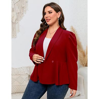 Womens Plus Size Blazers Business Casual Blazer Long Sleeve Shawl Lapel Blazer Suit Jacket