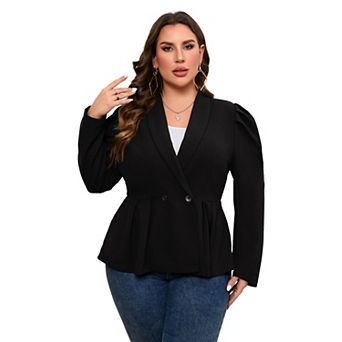 Womens Plus Size Blazers Business Casual Blazer Long Sleeve Shawl Lapel Blazer Suit Jacket