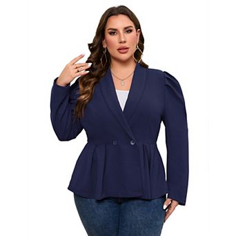 Womens Plus Size Blazers Business Casual Blazer Long Sleeve Shawl Lapel Blazer Suit Jacket