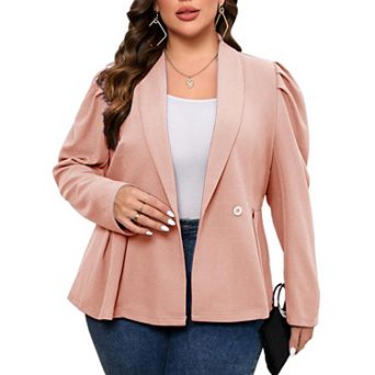Womens Plus Size Blazers Business Casual Blazer Long Sleeve Shawl Lapel Blazer Suit Jacket