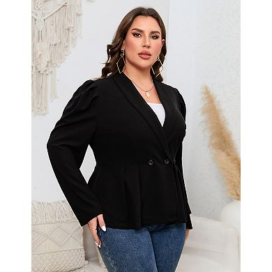 Womens Plus Size Blazers Business Casual Blazer Long Sleeve Shawl Lapel Blazer Suit Jacket