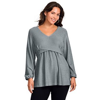 Avenue Women's Plus Size Peplum Shimmer Top