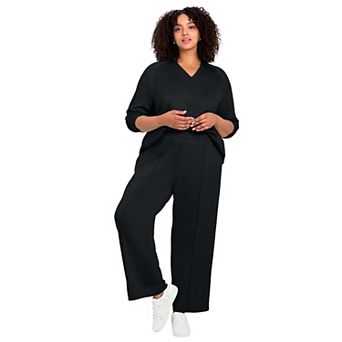 Avenue Women's Plus Size Seamed Wide Leg Pant