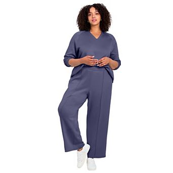 Avenue Women's Plus Size Seamed Wide Leg Pant