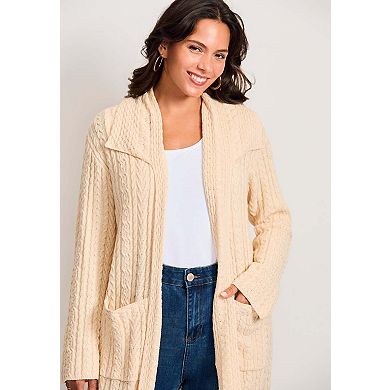 Avenue Women's Plus Size Cable Cardigan