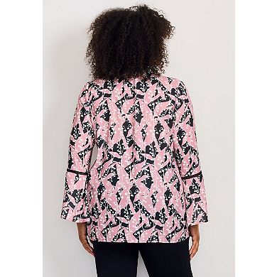 Avenue Women's Plus Size Button Front Poet Blouse