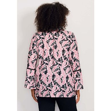 Avenue Women's Plus Size Button Front Poet Blouse