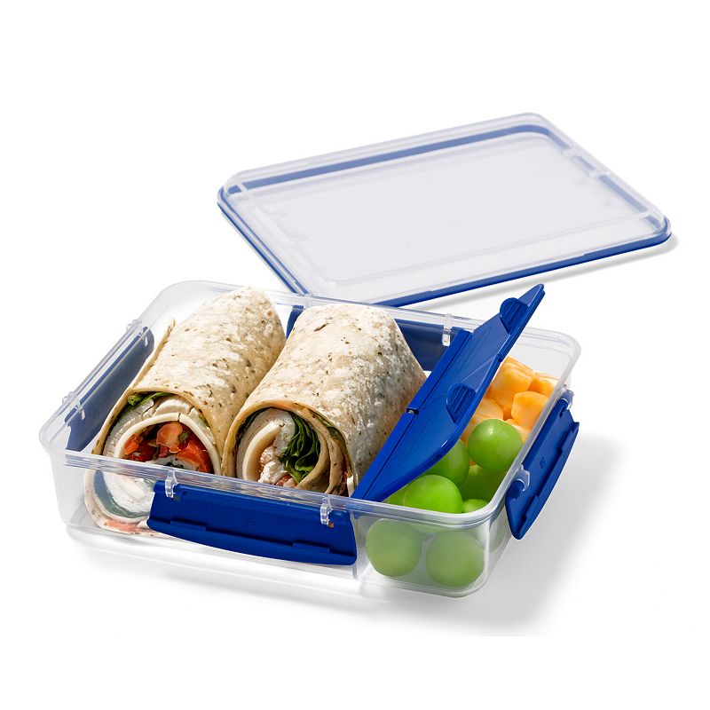 Rubbermaid Pack & Go Three-Compartment Meal Prep Container, Blue