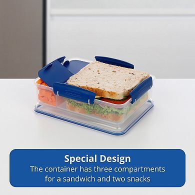 Rubbermaid Pack & Go Three-Compartment Meal Prep Container