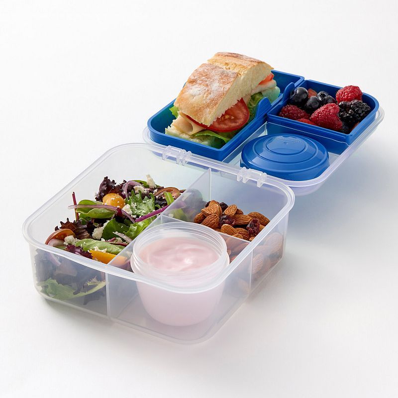 Rubbermaid Pack & Go 1.25 L Bento Cube Meal Prep Container, Blue